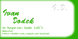 ivan dodek business card
